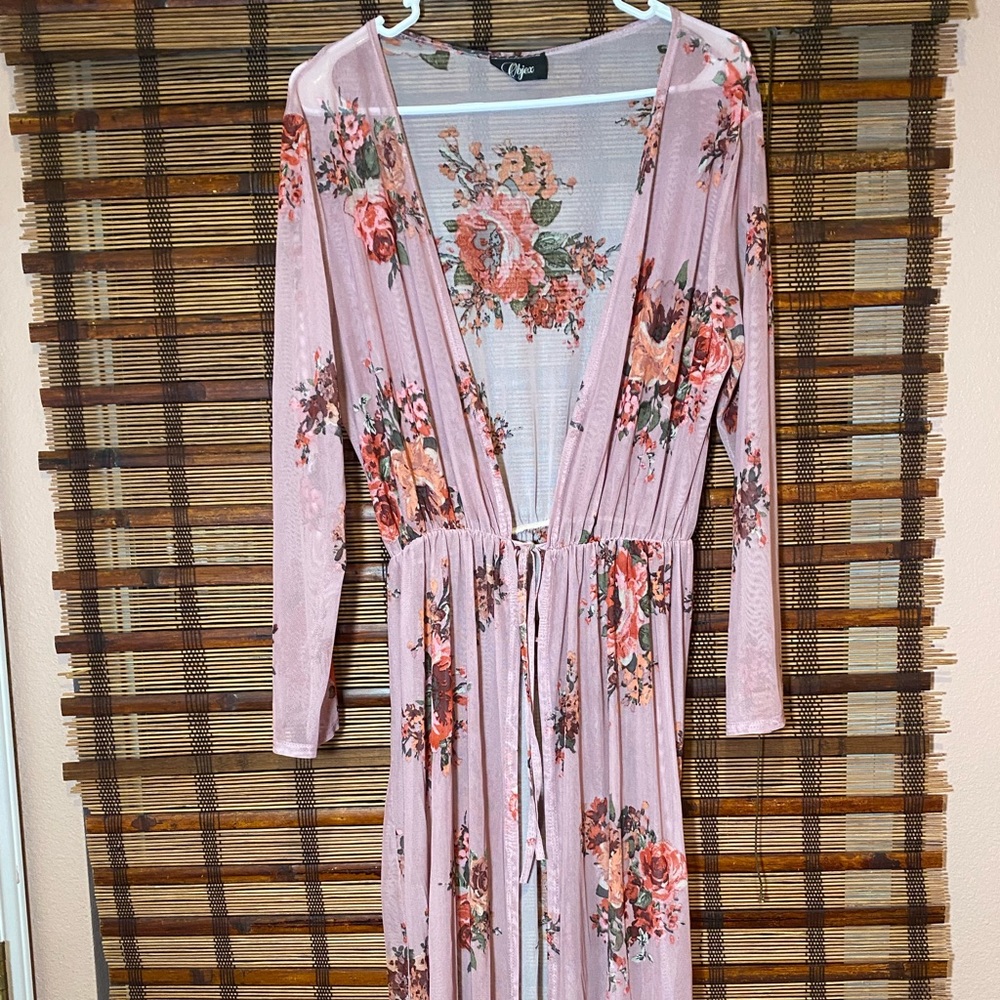 Light pink floral cardigan